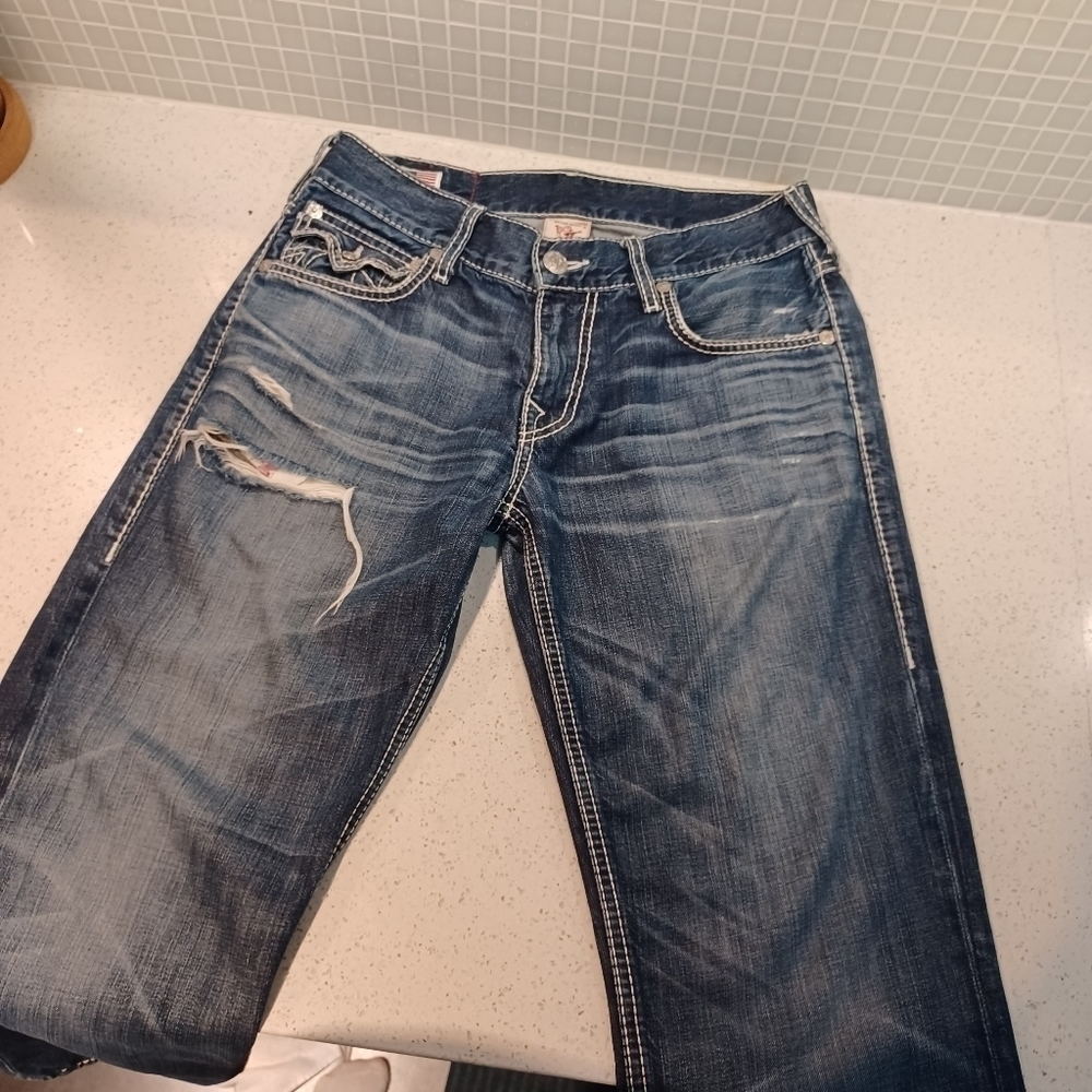 RARE True Religion Ricky boot cut wide straight leg Jeans - Picture 10 of 16